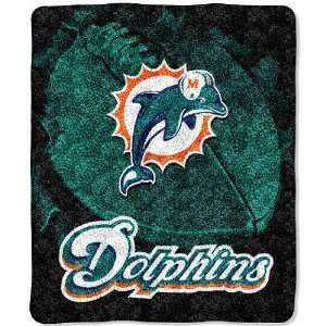  Miami Dolphins NFL Sherpa Micro Raschel 50x60 Blanket 