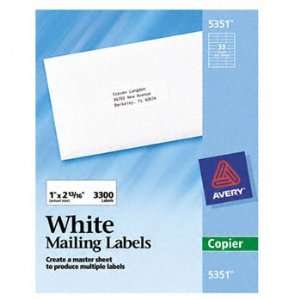  Avery® Copier Mailing Labels LABEL,COPY,1X2.75,3300/BX 
