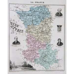  Vuillemin Map of Deux Sevres (1886)
