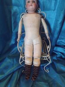 Nice 15 1/2 OM Kestner 154, great kid body, German bisque head doll 