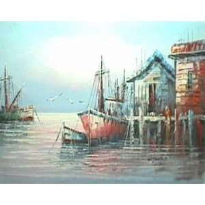 Fine Oil Painting, Harbour SH05 30x40
