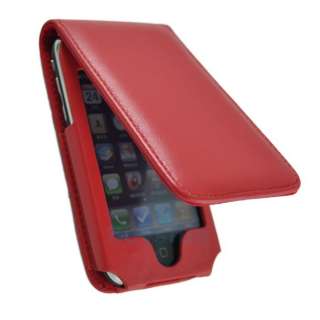 Red FLIP LEATHER CASE Skin COVER for IPHONE 2G 3G 3GS  
