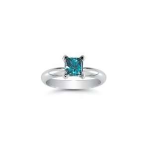  0.51 Cts Blue Diamond Solitaire Ring in 14K White Gold 5.0 