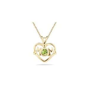  0.27 Cts Peridot Solitaire Pendant in 14K Yellow Gold 
