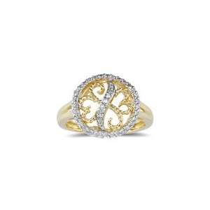  0.21 Ct Diamond Two Tone Ring in 14K Gold 8.5 Jewelry