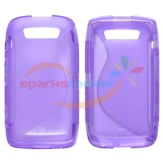TPU Rubber Gel Soft Purple S Shape Case Cover for Blackberry Torch 