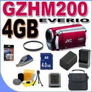  JVC Everio GZ HM200 Dual SD High Def HD Camcorder (Red 