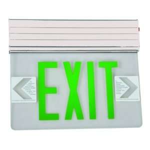  Surface Mount Edge Lit LED Exit Signs Green on Clear Panel 