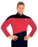 Red Black Picard Shirt Star Trek TNG Costume SMALL New  