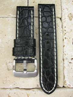 BIG GATOR 22mm LEATHER STRAP Band fit PANERAI Buckle  
