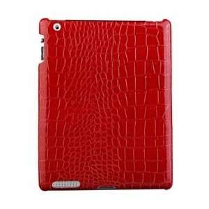 iPad 2 Crocodile Pattern Leather Case RED  Players 