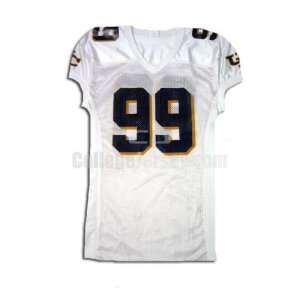 White No. 99 Game Used Northern Colorado Sports Belle Football Jersey 