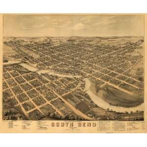 1874 map of South Bend, Indiana 