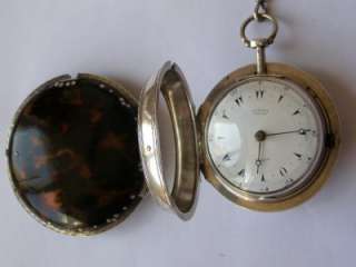 RRR Antique Silver triple case Edward Prior Verge Fusee watch.Ottoman 