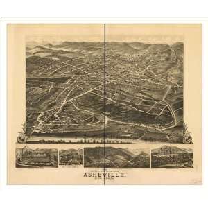 Historic Asheville, North Carolina, c. 1891 (L) Panoramic Map Poster 