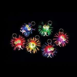  Flashing Spiky Balls With Key Chain (1 dz) Toys & Games