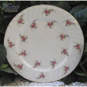   Elizabeth Grey Scatter Rose Bone China Dessert Plate