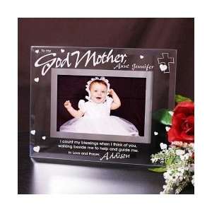    Godparent Glass Picture photo Frame personalized free Baby