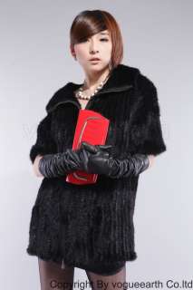 611 new real A+mink fur black/brown coat/vest/Shawl/cape L  
