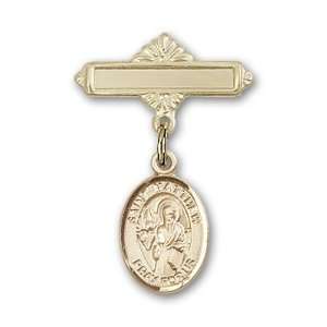 with St. Matthew the Apostle Charm and Polished Badge Pin St. Matthew 