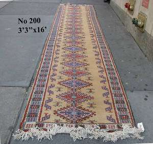 Handwoven Persian Karaja Long Runner Rug 33x16  