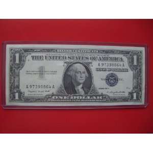1957 A $1 Silver Certificate One Dollar Blue Seal Bill Note A 97398864 