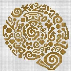  Tribal Snail Shell   Cross Stitch Pattern Arts, Crafts 