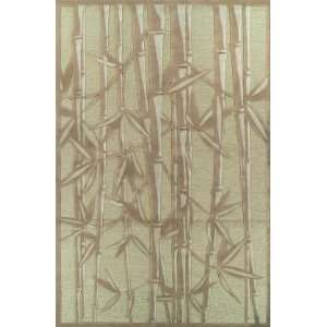   Rug Carved Carpet 5x8 Beige Green Bamboo Sticks Furniture & Decor