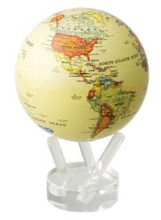 antiqued beige with political map rotating motion globe brand new free 