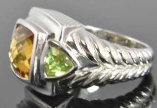 Judith Ripka Sterling Silver 3.30 CT Citrine & Peridot Dome Cocktail 