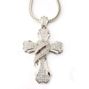   Luxe Plated Micro Pave Cross Iced CZ Hip Hop Pendant 