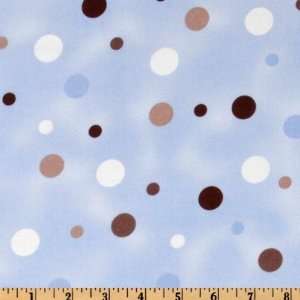  44 Wide Peek A Boo Spots Blue/Brown/White Fabric By The 