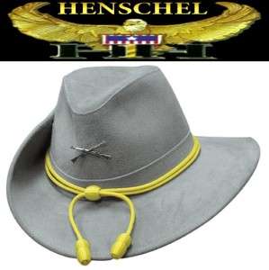 Henschel Hats CIVIL WAR OFFICER Suede Leather Hat Gray  
