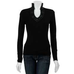 Cyrus Womens Embellished neck Sweater  