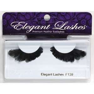  Elegant Lashes F139 Premium Black Feather False Eyelashes Beauty