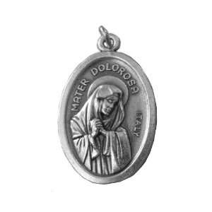  Mater Dolorosa   Sorrowful Mother Medals 20 Steel Chain 