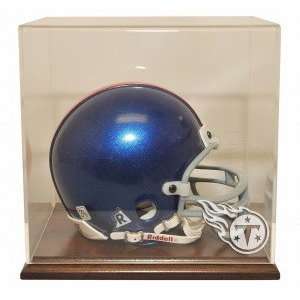 Tennessee Titans Walnut Finished Base Mini Helmet Display  