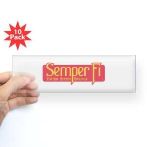   Bumper Sticker Clear (10 Pack) Semper Fi Marine Corps 