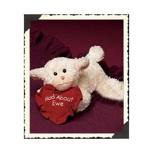 Boyd Plush White Lamb With a Mad About Ewe Heart 