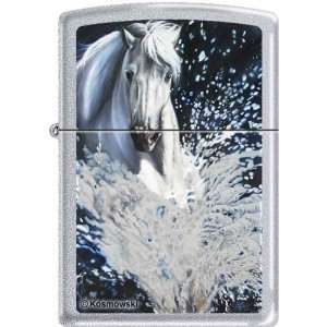  Zippo White Horse Stallion in Water By Kosmowski Lighter 
