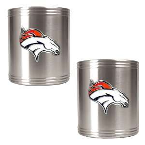  Denver Broncos NFL 2pc Stainless Steel Can Holder Set 