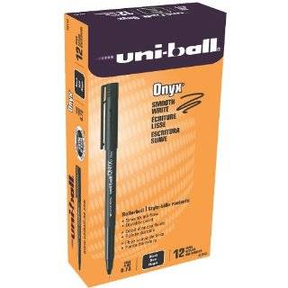  uni ball Onyx Stick Micro Point Roller Ball Pens, 12 Black 
