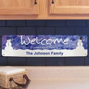 Personalized Winter Welcome Wall Sign