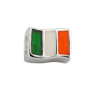  Sterling Silver Enamel Irish Flag Bead   Made in Ireland 
