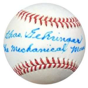  Charlie Gehringer Autographed Ball   AL The Mechanical Man 