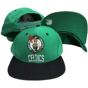 Boston Celtics Word Green / Black Two Tone Plastic Snapback Adjustable 