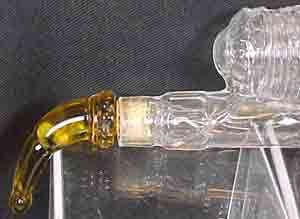 EAPG Findlay Glass Pipe Bottle Candy Container Amber OH  