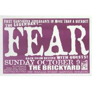  Fear CU Boulder 1994 Concert Poster RARE