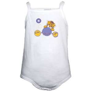   LSU Tigers White Infant Bubble One Piece Tank Top