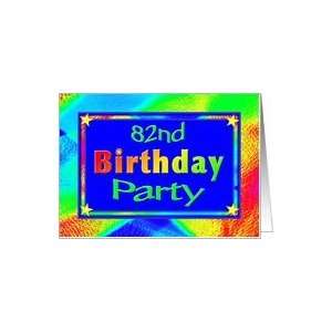  82nd Birthday Party Invitations Bright Lights Card Toys & Games